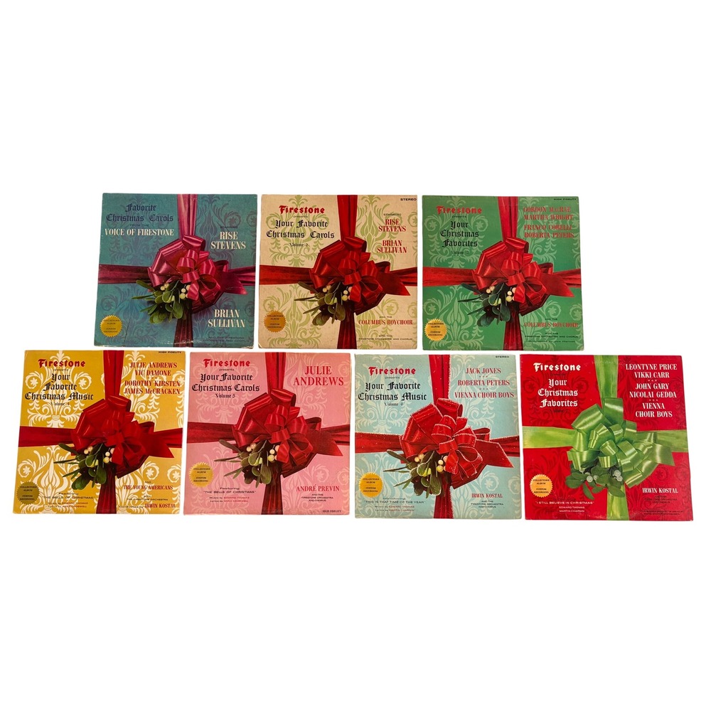 Firestone Your Favorite Christmas Carols Vinyl Record Lot Volumes 1-7 Vintage LP